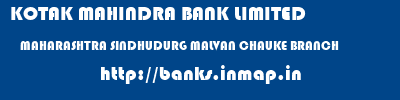 KOTAK MAHINDRA BANK LIMITED  MAHARASHTRA SINDHUDURG MALVAN CHAUKE BRANCH  banks information 
